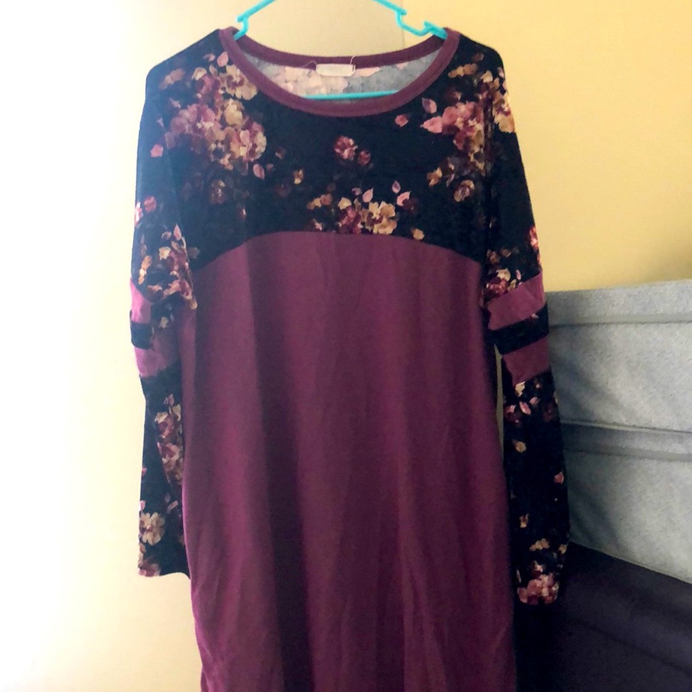 XL Boutique velvet & terry cloth dress